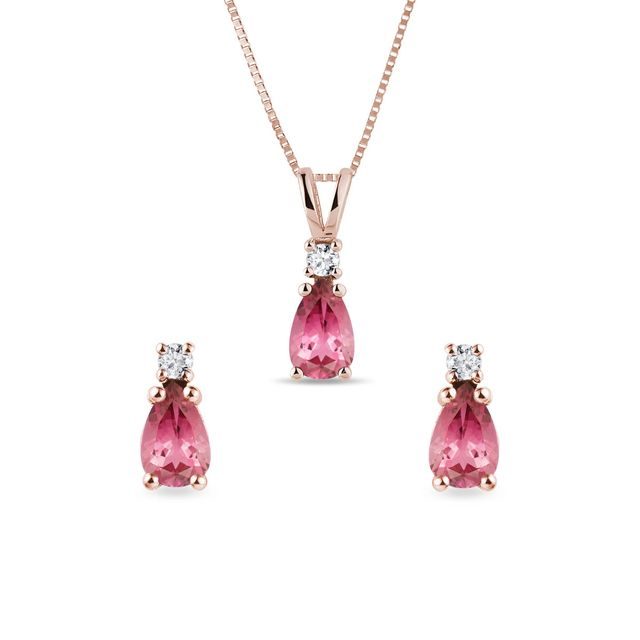 TOURMALINE JEWELRY SET IN 14K ROSE GOLD - GEMSTONE SETS - FINE JEWELRY