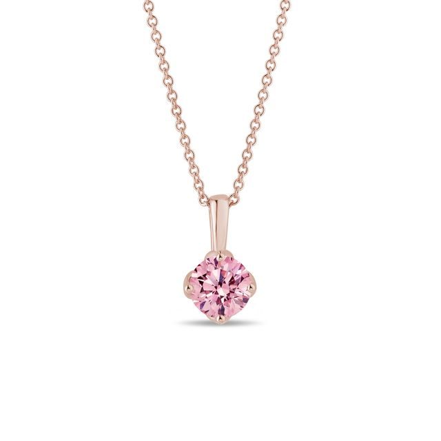 HALSKETTE MIT 1 CT ROSA LABORDDIAMANT IN ROSÉGOLD - KETTEN MIT DIAMANTEN - KETTEN