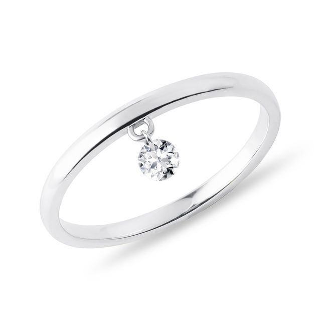 FEINER RING MIT IM LABOR GEZÜCHTETEM DIAMANTEN IN WEISSGOLD - RINGE DIAMANT - RINGE