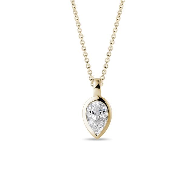 HALSKETTE MIT 0,7 CT DIAMANTEN IN TROPFENFORM AUS GOLD - KETTEN MIT DIAMANTEN - KETTEN