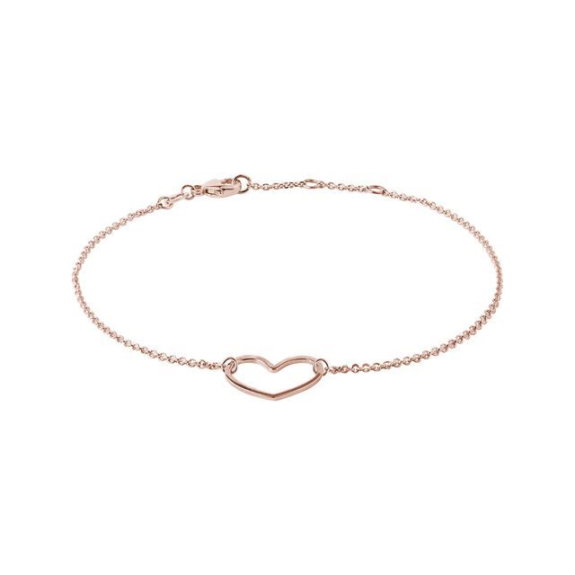 Heart bracelet in rose gold