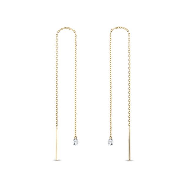 OHRRINGE AUS GELBGOLD MIT LABORDIAMANTEN - OHRRINGE DIAMANT - OHRRINGE