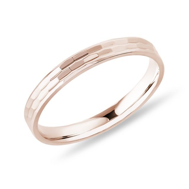 CARVED WOMEN'S WEDDING BAND IN ROSE GOLD - ROSE GOLD RINGS - RINGS