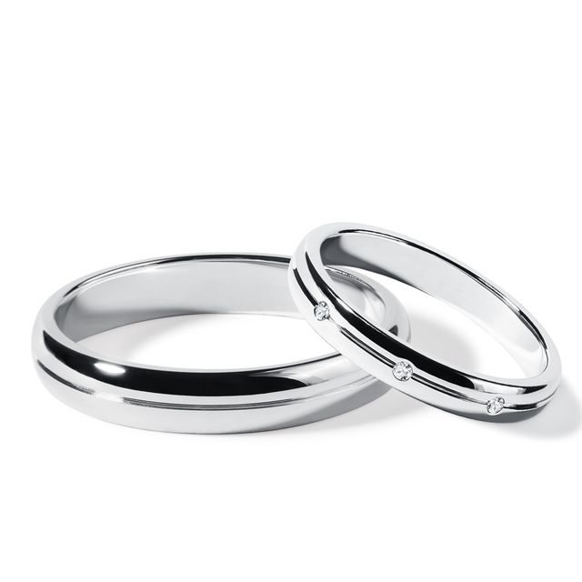 DIAMOND WEDDING RING SET IN WHITE GOLD - WHITE GOLD WEDDING SETS - WEDDING RINGS