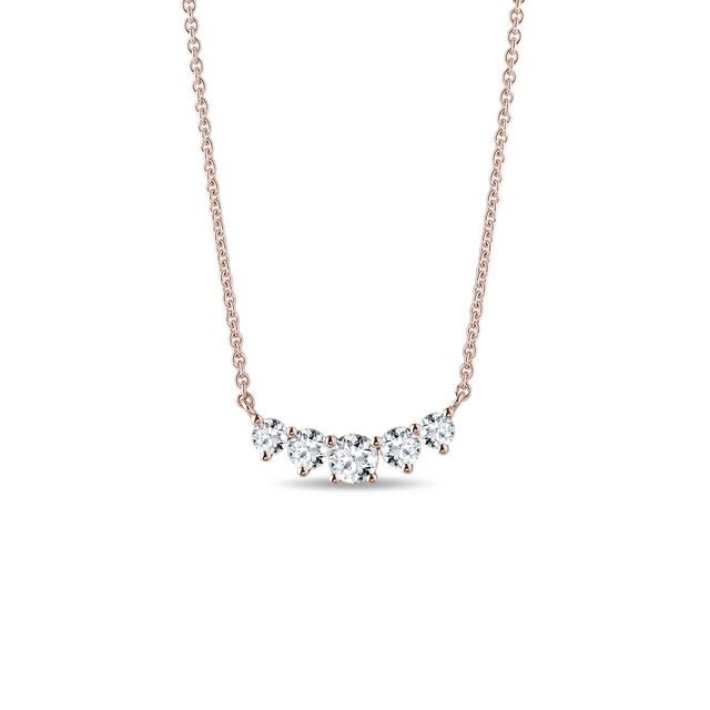 Luxusný náhrdelník z ružového zlata s diamantmi