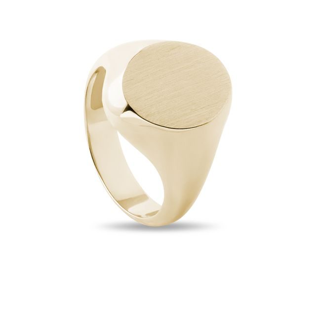 GOLDENER SIEGELRING MIT MATTEM FINISH FÜR DEN KLEINEN FINGER - RINGE GELBGOLD - RINGE