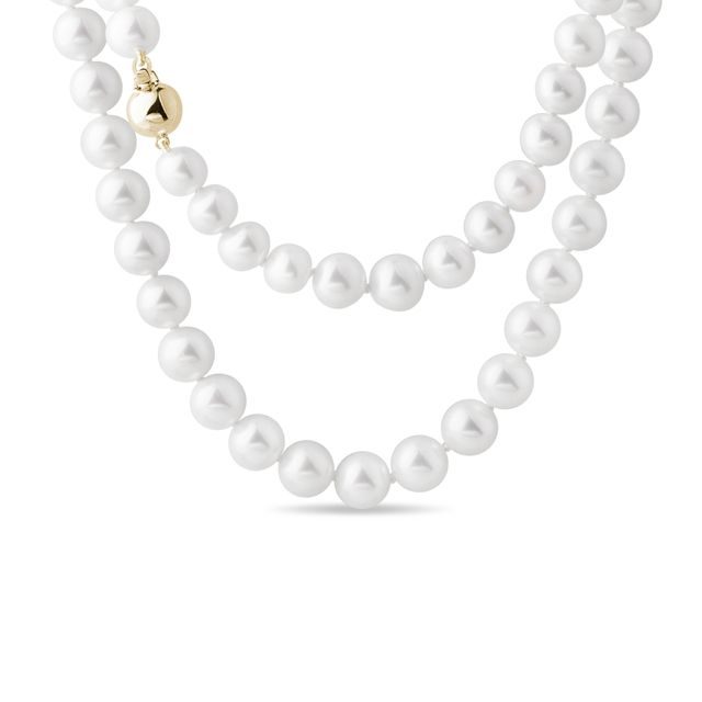 GOLD AKOYA PEARLS NECKLACE - PEARL NECKLACES - PEARL JEWELRY