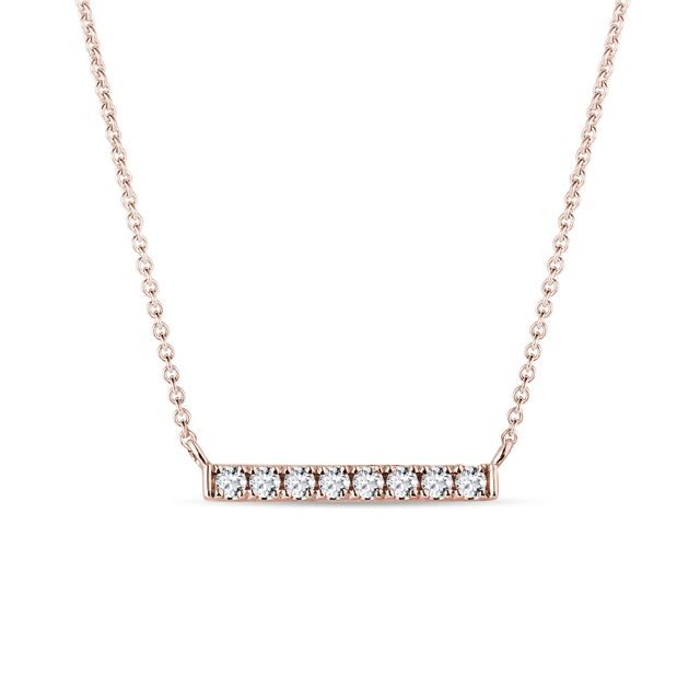 Halskette mit Diamantstab in Rosegold