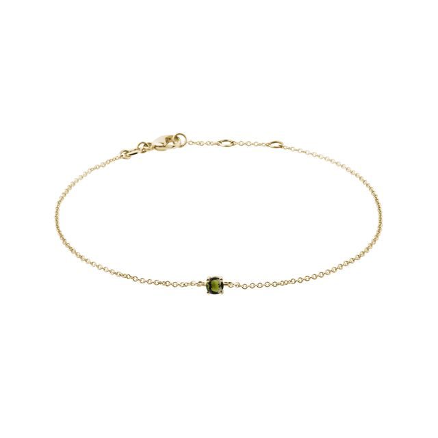 MOLDAVIT ARMBAND IN GELBGOLD - ARMBÄNDER MIT EDELSTEINE - ARMBÄNDER