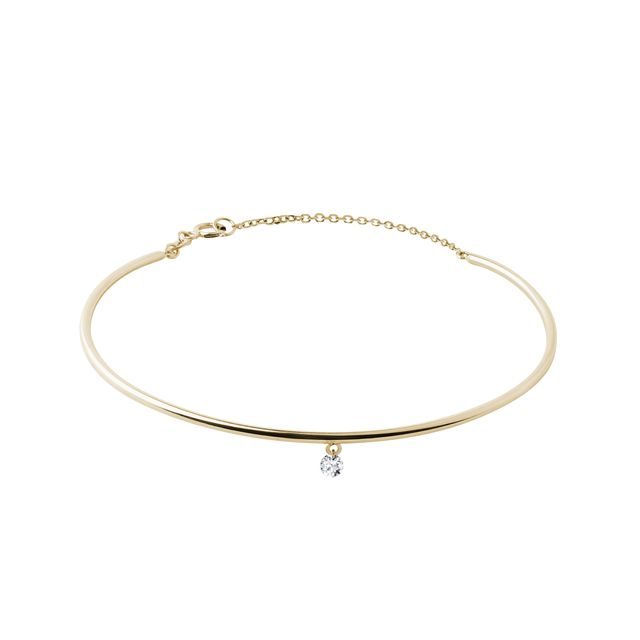 DIAMOND BANGLE CHAIN BRACELET IN YELLOW GOLD - DIAMOND BRACELETS - BRACELETS