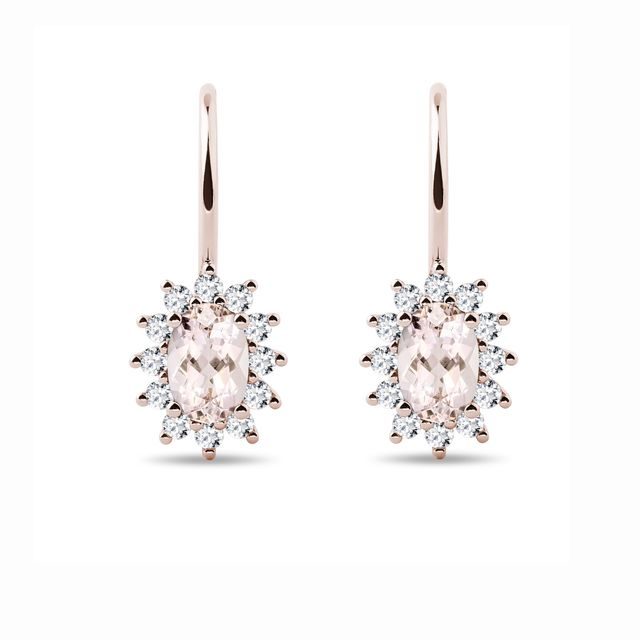 OHRRINGE MIT DIAMANT UND MORGANITEN - OHRRINGE MIT MORGANIT - OHRRINGE
