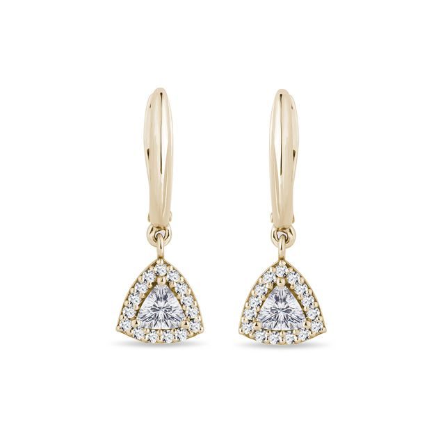 TRILLION-DIAMANTOHRRINGE IN GELBGOLD - OHRRINGE DIAMANT - OHRRINGE