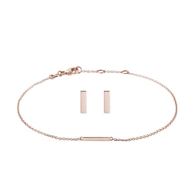 SET AUS ARMBAND UND OHRRINGEN AUS 14 KT ROSÉGOLD - SCHMUCK-SETS - SCHMUCK