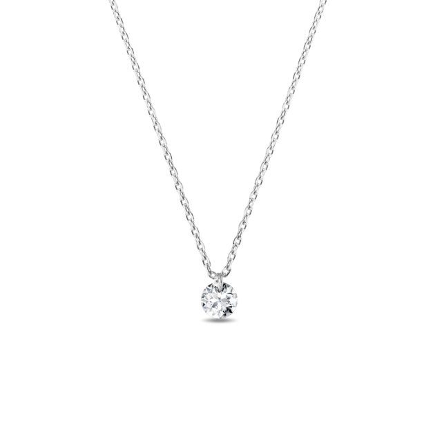 COLLIER EN OR BLANC ET DIAMANT DE SYNTHÈSE - COLLIERS AVEC DIAMANTS - COLLIERS