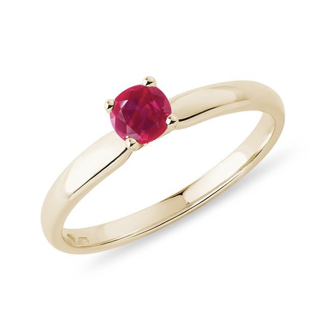 RUBY RING IN YELLOW GOLD - RUBY RINGS - RINGS