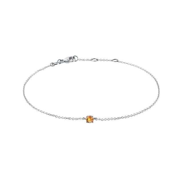 BRACELET EN OR BLANC AVEC CITRINE - BRACELETS AVEC GEMMES - BRACELETS