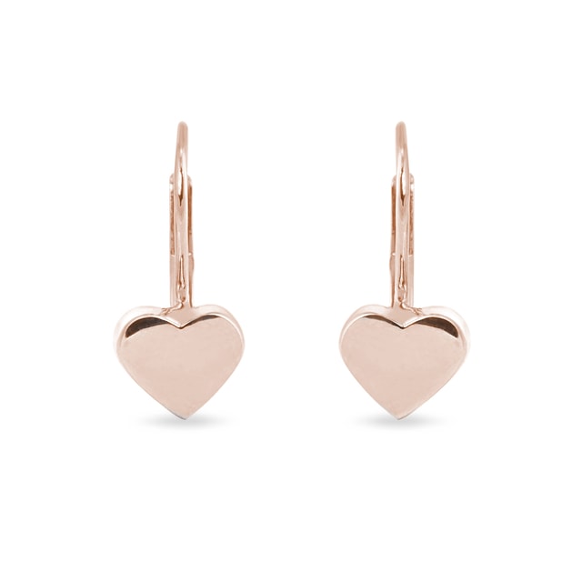 Heart-shaped earrings in rose gold