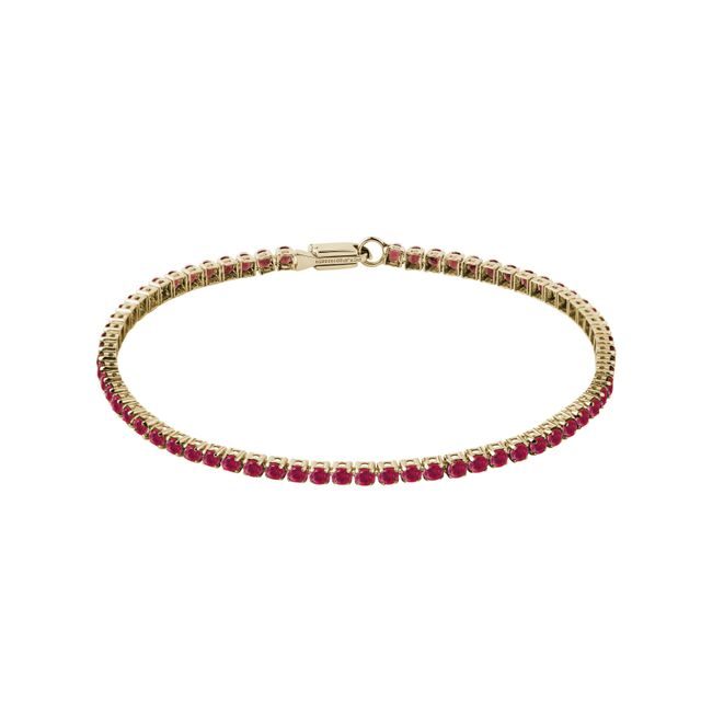 TENNISARMBAND AUS GELBGOLD MIT RUBINEN - TENNISARMBÄNDER - ARMBÄNDER