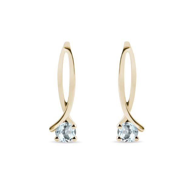 AQUAMARINE DROP EARRINGS IN 14K YELLOW GOLD - AQUAMARINE EARRINGS - EARRINGS