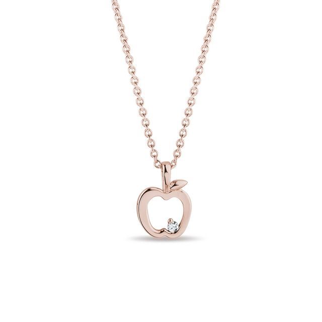 COLLIER POMME EN OR ROSE 14CT - COLLIERS AVEC DIAMANTS - COLLIERS