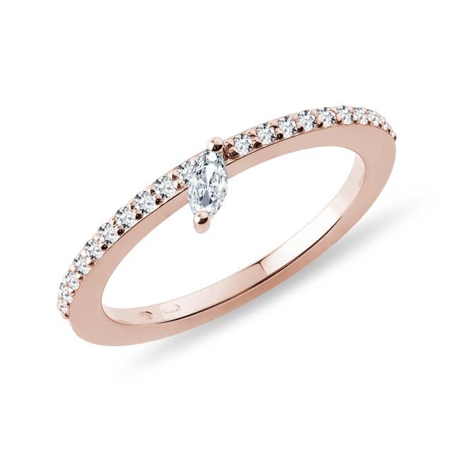 MARQUISE DIAMOND ENGAGEMENT RING IN ROSE GOLD - DIAMOND ENGAGEMENT RINGS - ENGAGEMENT RINGS