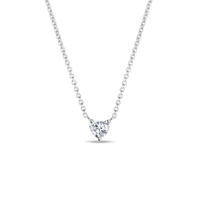 HALSKETTE MIT HERZFÖRMIGEM DIAMANTEN IN WEISSGOLD - KETTEN MIT DIAMANTEN - KETTEN