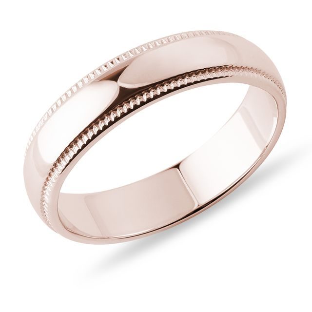 EHERING FÜR MÄNNER MIT ORIGINELLEN DETAILS IN 14KT ROSÉGOLD - TRAURINGE FÜR HERREN - TRAURINGE