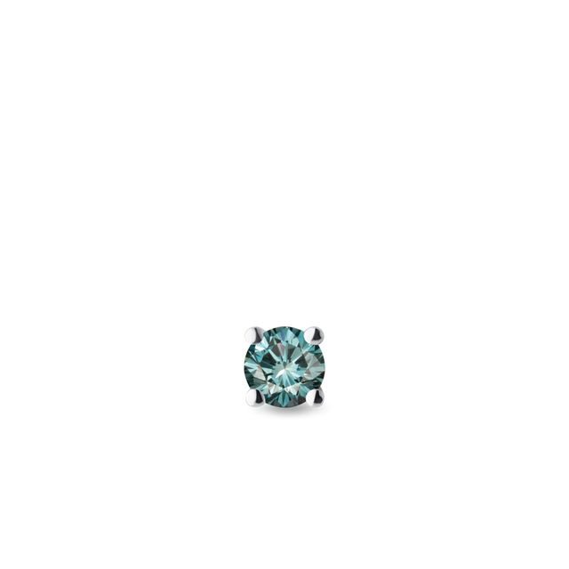 EIN OHRRING AUS WEISSGOLD MIT BLAUEM DIAMANTEN - EINZELNE OHRRINGE - OHRRINGE