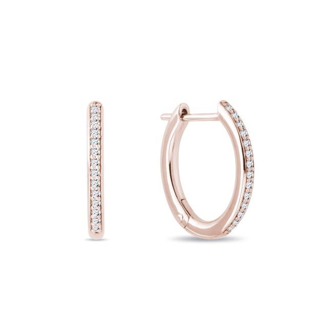DIAMOND HOOP EARRINGS IN ROSE GOLD - DIAMOND EARRINGS - EARRINGS