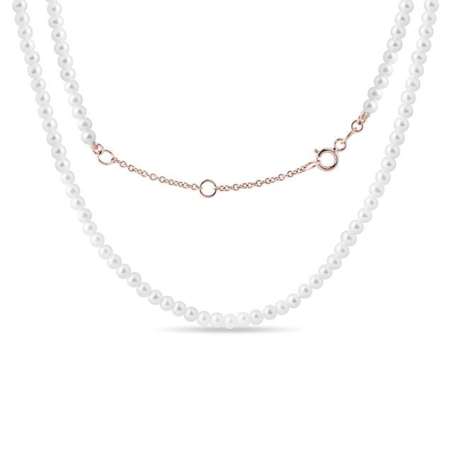 HALSKETTE MIT KLEINEN PERLEN AUS 14K ROSÉGOLD - PERLEN KETTEN - PERLEN