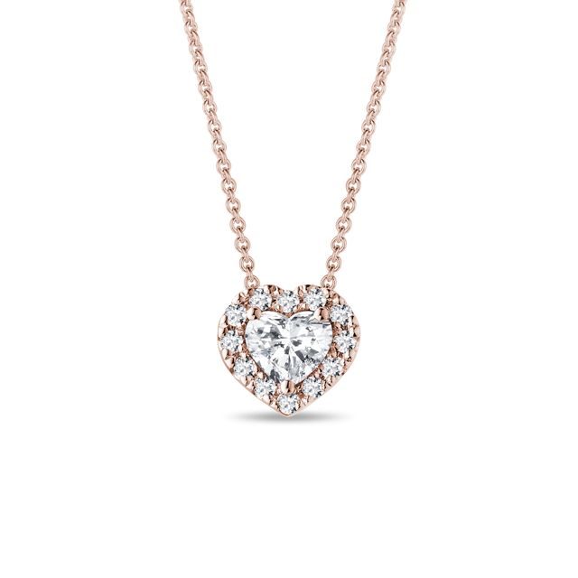 HERZ-HALSKETTE MIT DIAMANTEN IN ROSÉGOLD - KETTEN MIT DIAMANTEN - KETTEN