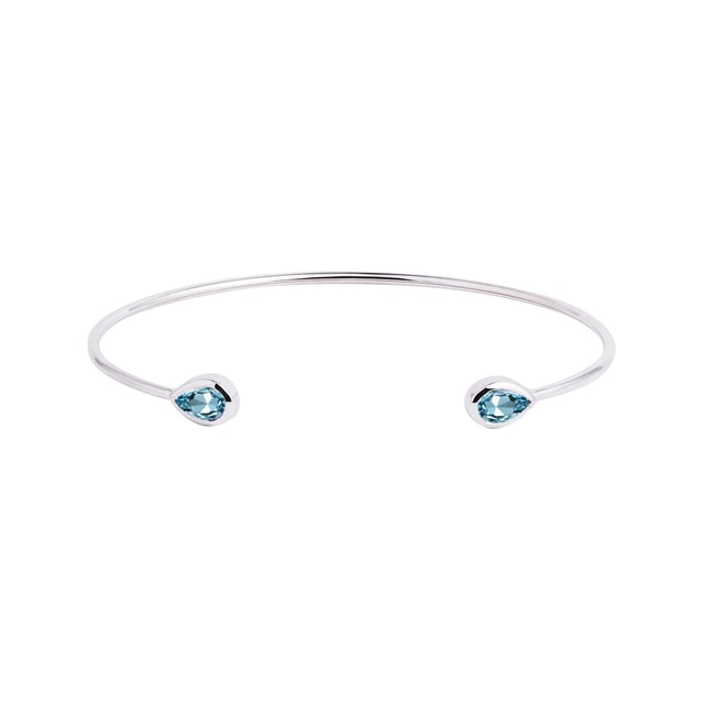 ELEGANT TOPAZ BRACELET IN WHITE GOLD - CUFF BRACELETS - BRACELETS