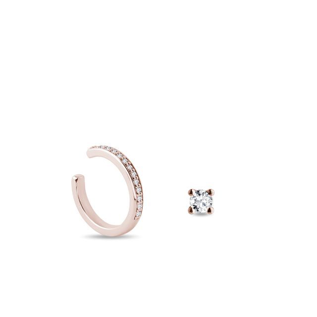 SET AUS EAR CUFFS IN ROSÉGOLD - SCHMUCK SETS DIAMANT - SCHMUCK