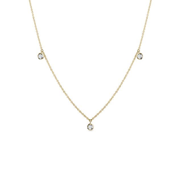 Bezeled diamond necklace in gold