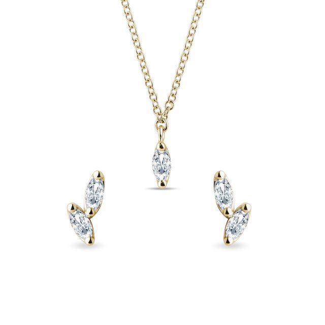 MARQUISE DIAMOND GOLD JEWELRY SET - DIAMOND SETS - FINE JEWELRY