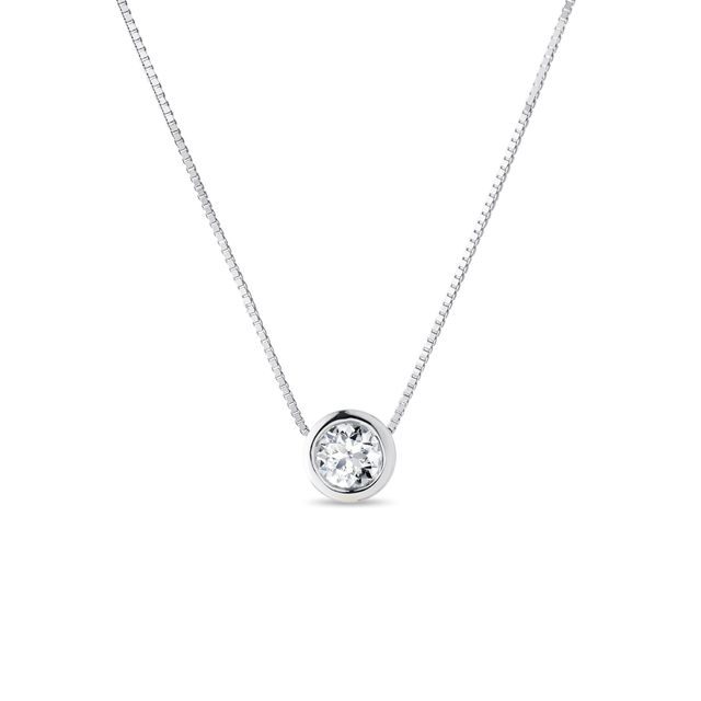 COLLIER D'OR BLANC AVEC DIAMANT - COLLIERS AVEC DIAMANTS - COLLIERS