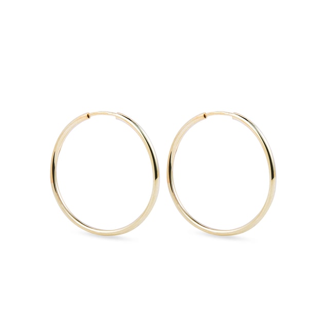 25 mm yellow gold hoop earrings