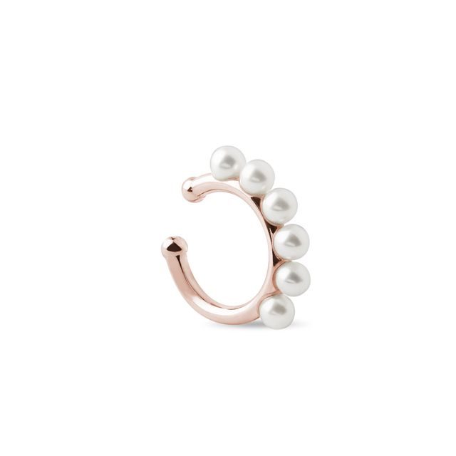 SINGLE PEARL EAR CUFF IN 14K ROSE GOLD - EAR CUFFS - EARRINGS