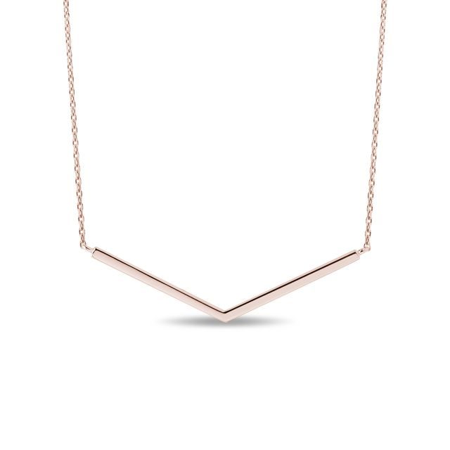 V NECKLACE IN ROSE GOLD - ROSE GOLD NECKLACES - NECKLACES