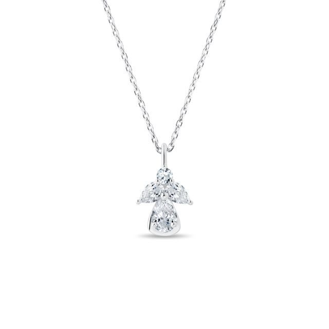 DIAMOND ANGEL NECKLACE IN WHITE GOLD - DIAMOND NECKLACES - NECKLACES