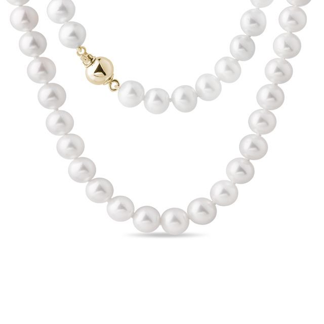 FRESHWATER PEARL NECKLACE WITH A GOLD CLASP - PEARL NECKLACES - PEARL JEWELLERY