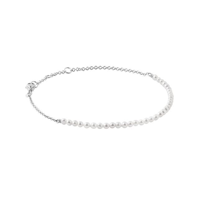 ARMBAND MIT SÜSSWASSERPERLEN IN WEISSGOLD - PERLEN ARMBÄNDER - PERLEN