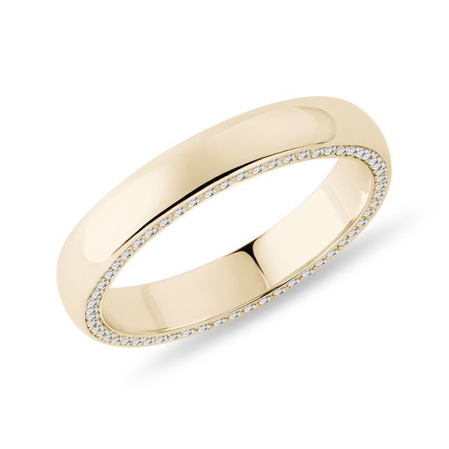 ALLIANCE POUR FEMME EN OR JAUNE ET DIAMANTS LATÉRAUX - ALLIANCES DE MARIAGE FEMMES - ALLIANCES DE MARIAGE