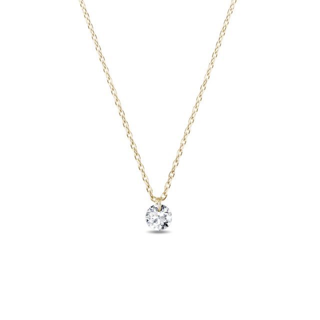 HALSKETTE AUS GELBGOLD MIT LABORDIAMANT - KETTEN MIT DIAMANTEN - KETTEN