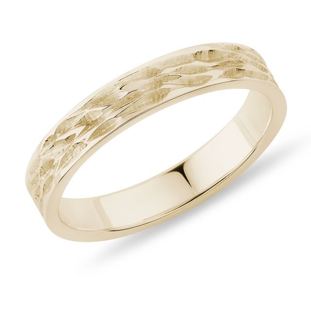 MEN'S ENGRAVED WEDDING RING IN YELLOW GOLD - RINGS FOR HIM - WEDDING RINGS