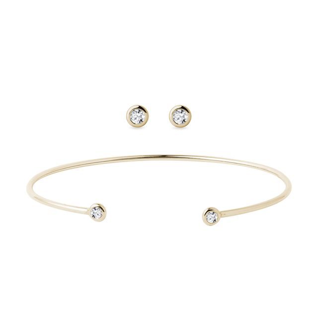 MINIMALISTISCHES DIAMANTSCHMUCKSET AUS GELBGOLD - SCHMUCK SETS DIAMANT - SCHMUCK