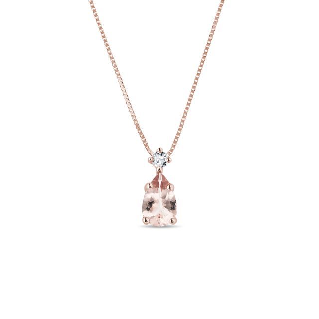 PENDANT IN ROSE GOLD WITH MORGANITE - MORGANITE NECKLACES - NECKLACES