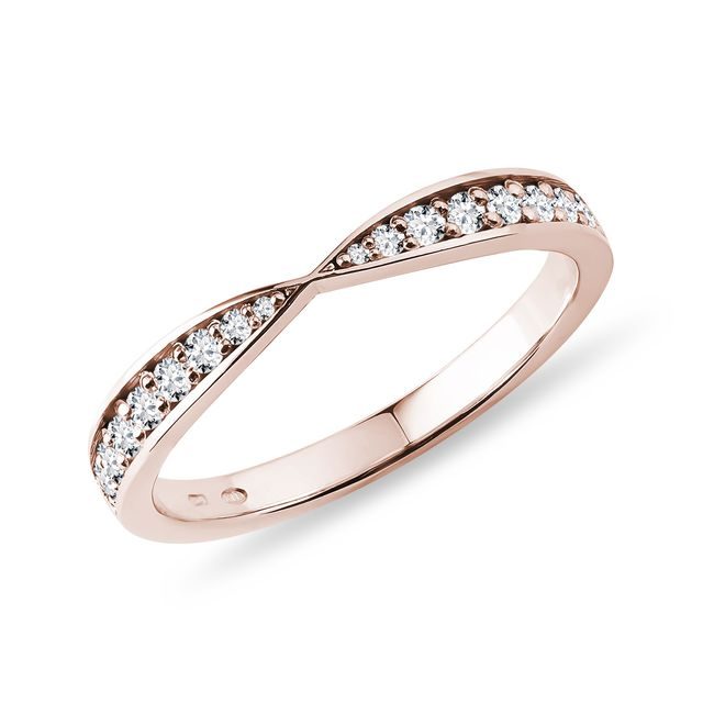 ANNEAU EN OR ROSE AVEC DIAMANT - ALLIANCES DE MARIAGE FEMMES - ALLIANCES DE MARIAGE