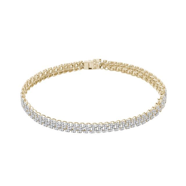 TENISOVÝ NÁRAMEK ZE ŽLUTÉHO 14K ZLATA S DIAMANTY - TENNIS BRACELETS - BRACELETS