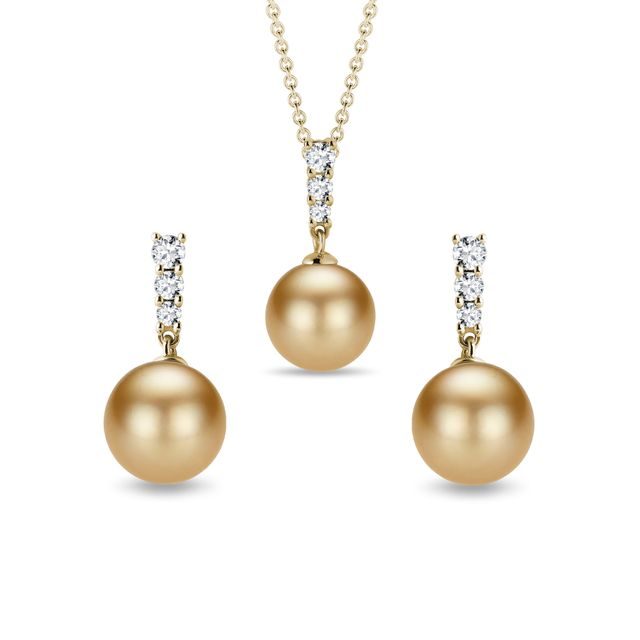 DIAMANTSCHMUCKSET MIT SÜDSEEPERLE - PERLENSCHMUCK SETS - PERLEN